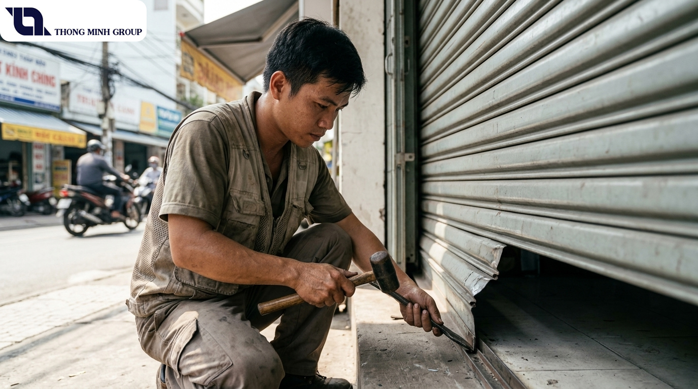Bảng giá sửa cửa cuốn tham khảo chi tiết cho các hạng mục cứu hộ