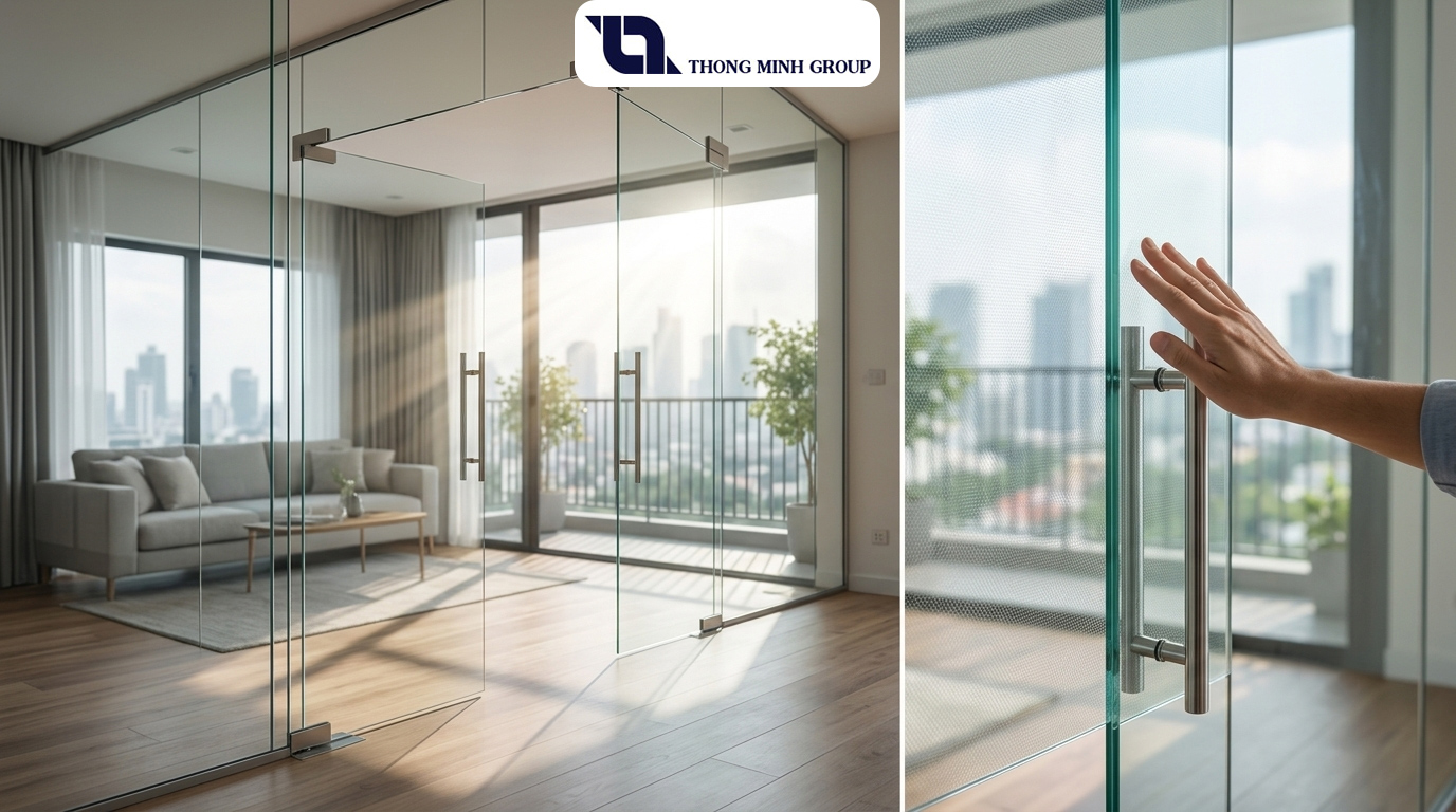 Cẩm Nang Chọn Mua Và Thi Công Cửa Kính Cường Lực: Tối Ưu Ánh Sáng, An Toàn Vượt Trội Cho Mọi Không Gian