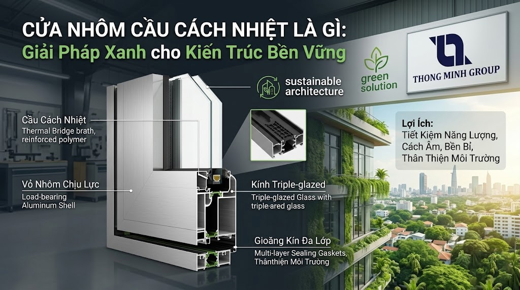Cửa nhôm cầu cách nhiệt là gì: Giải pháp xanh cho kiến trúc bền vững