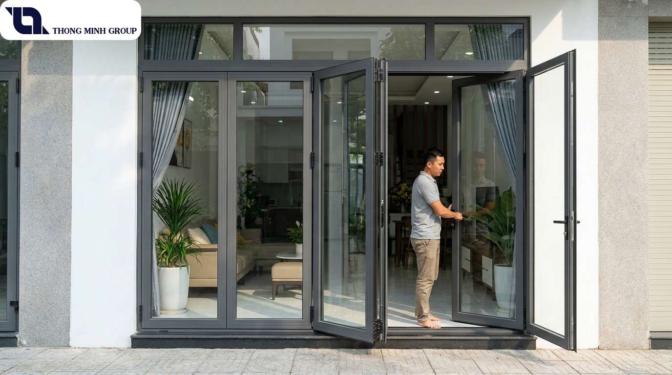 Cửa Nhôm Trượt Quay Thông Minh Và Giải Pháp Tối ƯU Không Gian Mở Cho Mặt Tiền