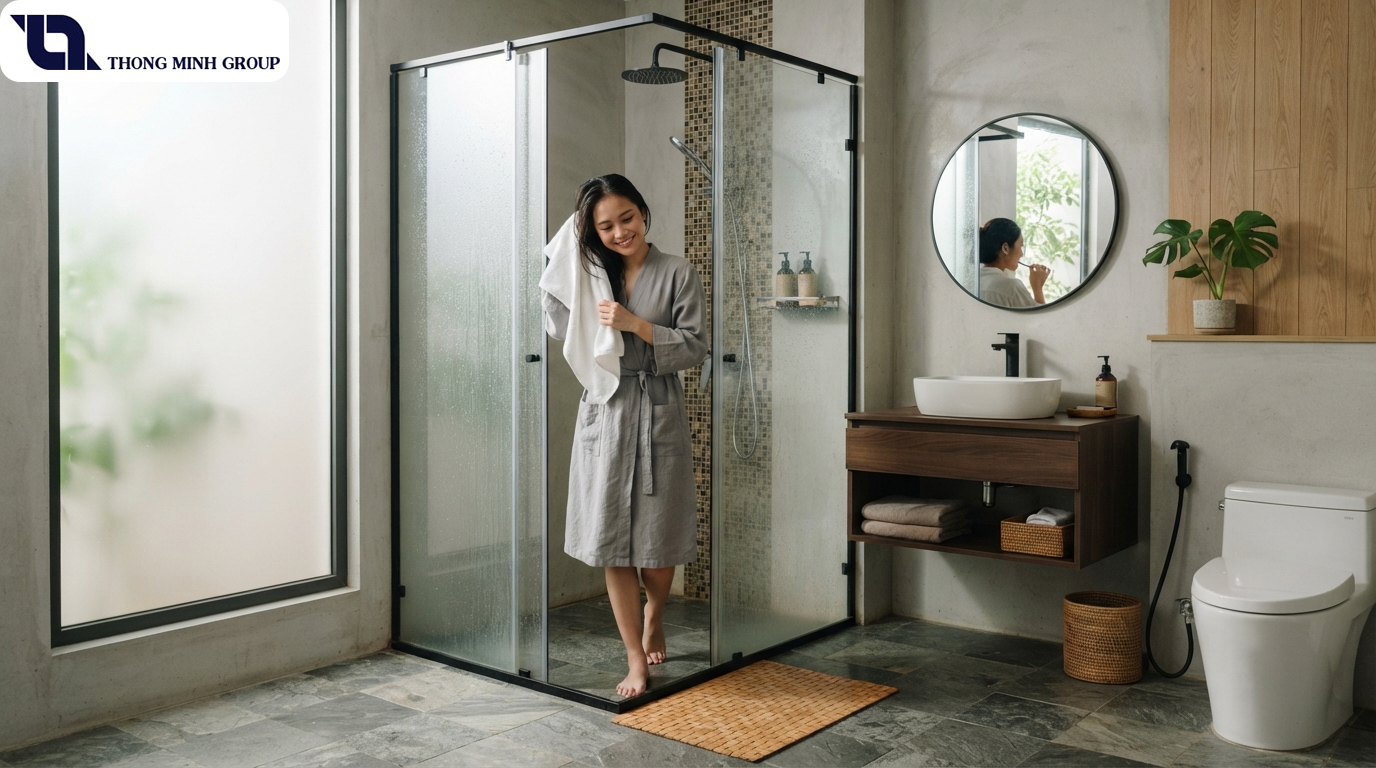 Kinh Cuong Luc Trong Thiết Kế Vách Tắm Đứng Và Giải Pháp Tối Ưu Không Gian Nội Thất
