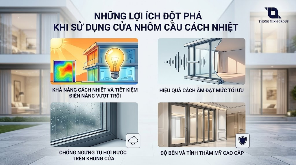 Những lợi ích đột phá khi sử dụng cửa nhôm cầu cách nhiệt