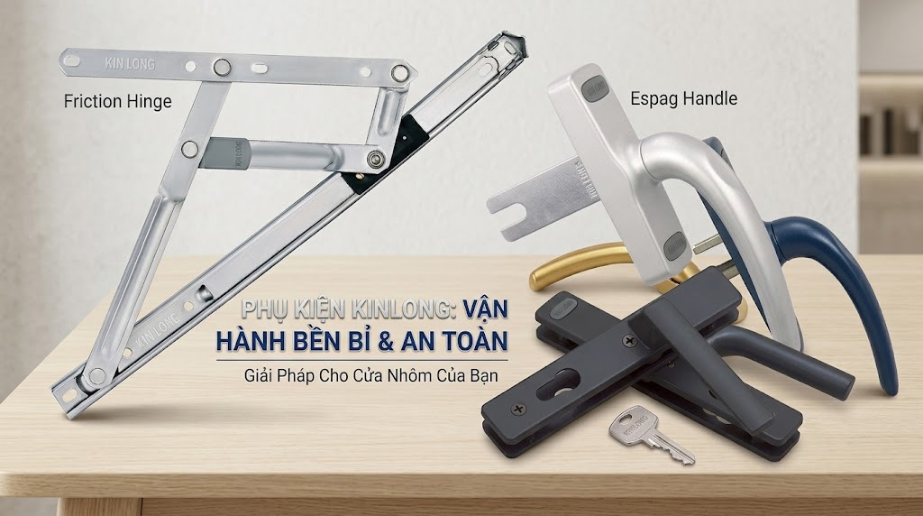 Phụ kiện Kinlong cho cửa nhôm: Chìa khóa vận hành bền bỉ và an toàn