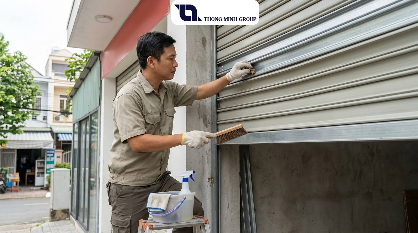 vệ sinh cửa cuốn tại nhà