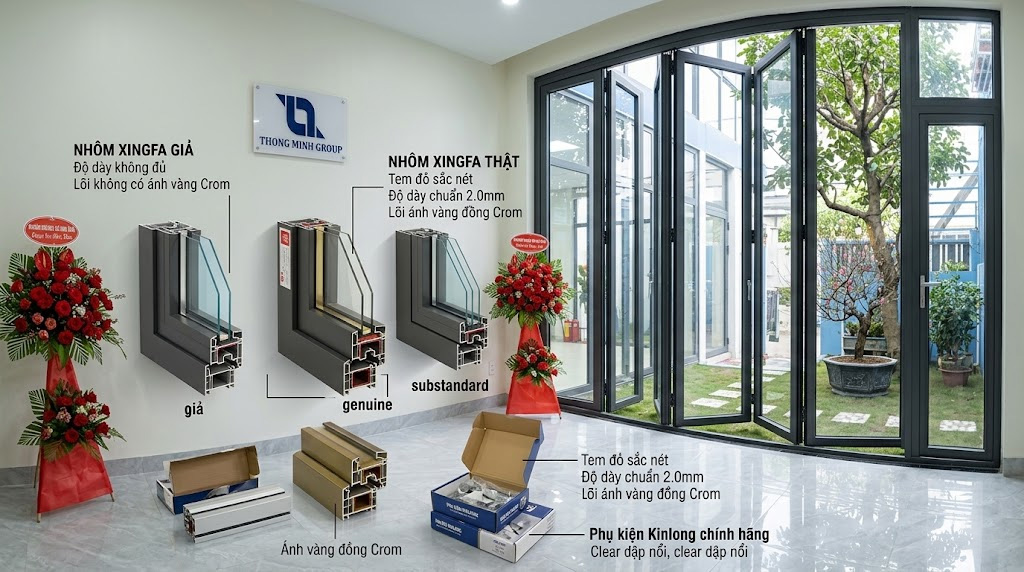 Cách nhận biết nhôm Xingfa thật giả: Bảo vệ quyền lợi khách hàng cùng Thông Minh Group