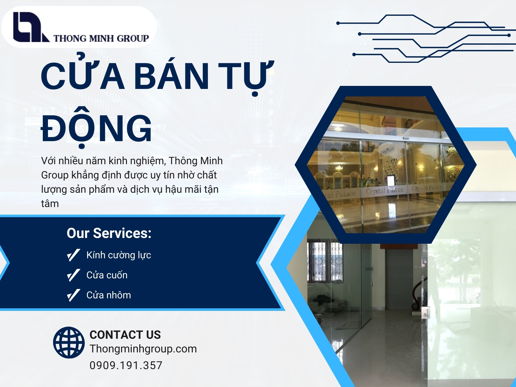 Cửa bán tự động – Giải pháp tiện nghi cho không gian hiện đại