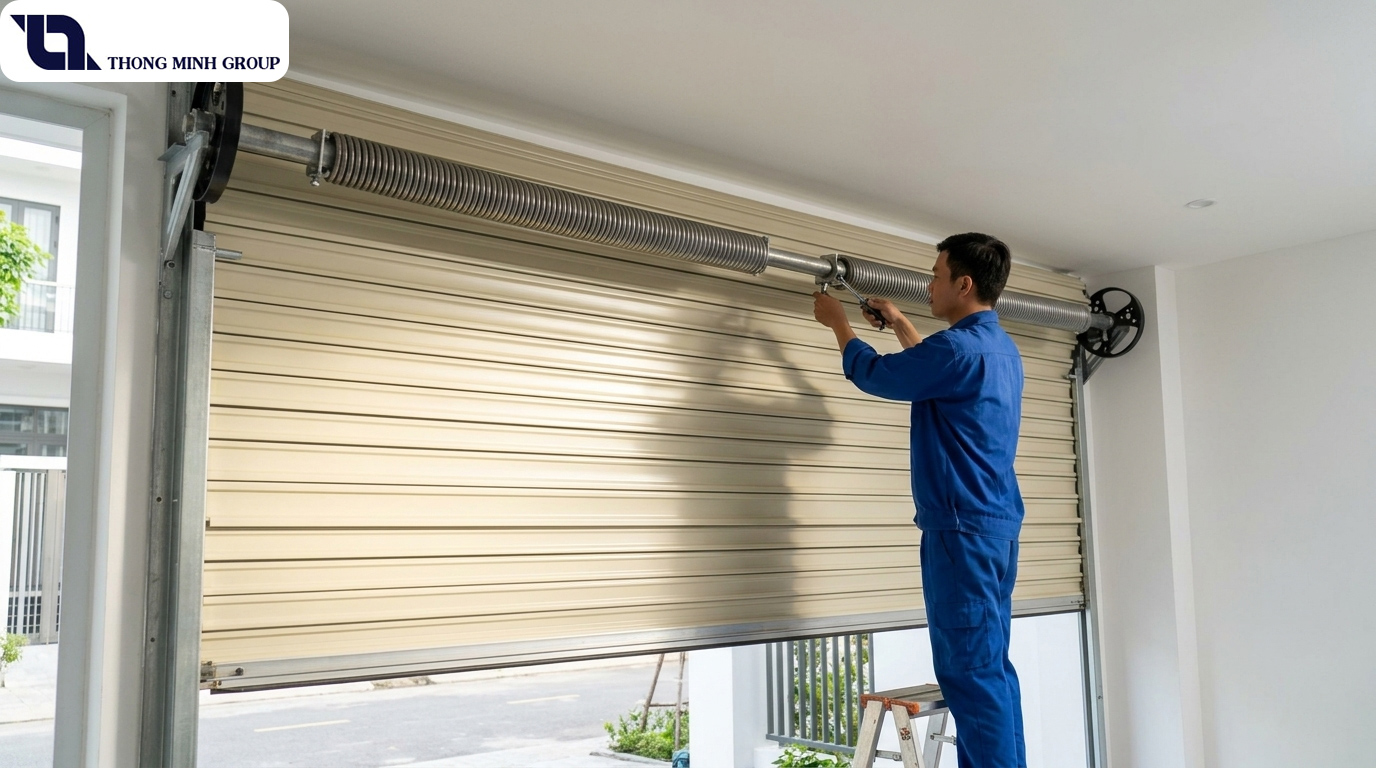 Cửa Cuốn Tấm Liền Công Nghệ Úc Và Giải Pháp Lò Xo Trợ Lực Vận Hành Siêu Êm