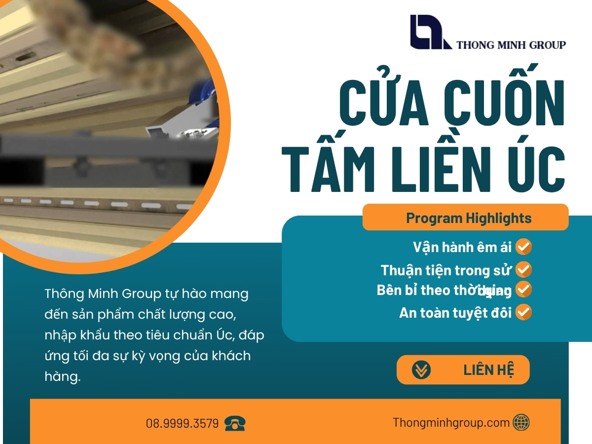 Cửa cuốn tấm liền Úc – Giải pháp an toàn, bền bỉ và tiện nghi