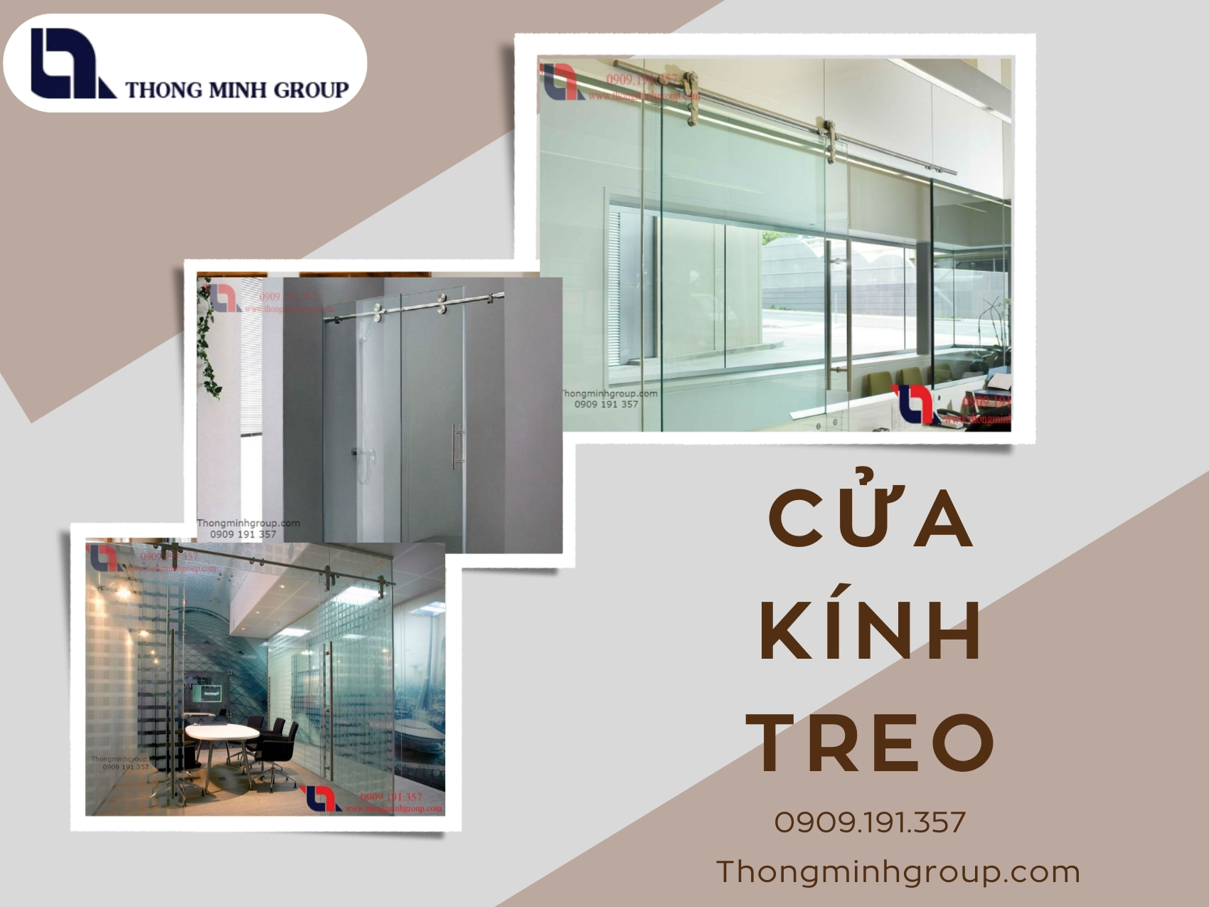 Cửa kính treo – Giải pháp hiện đại tối ưu không gian từ Thông Minh Group