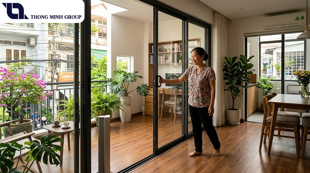 Cửa nhôm kính lùa tiết kiệm diện tích: Giải pháp giải phóng không gian cho kiến trúc hiện đại