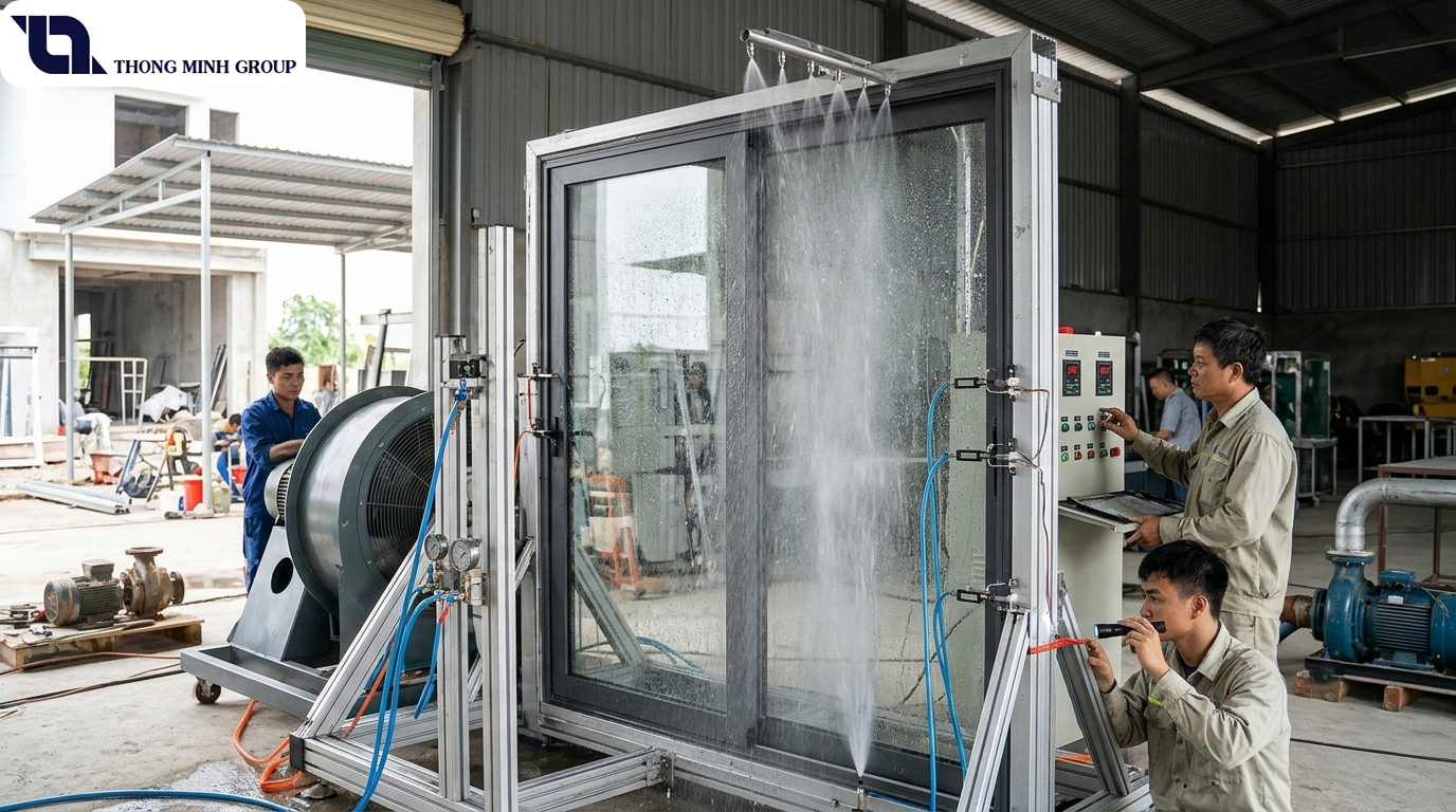 Cửa Nhôm Và Tiêu Chuẩn Kiểm Định Áp Lực Gió Cùng Kỹ Thuật Chống Ngấm Nước Mưa