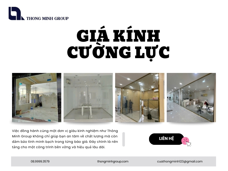Giá kính cường lực mới nhất cập nhật chi tiết và kinh nghiệm lựa chọn tối ưu cho mọi công trình