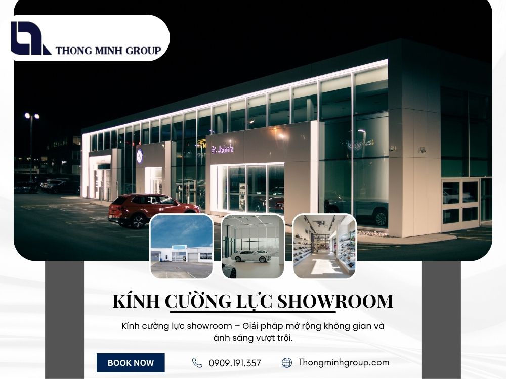Kính cường lực showroom – Giải pháp tối ưu trưng bày sản phẩm