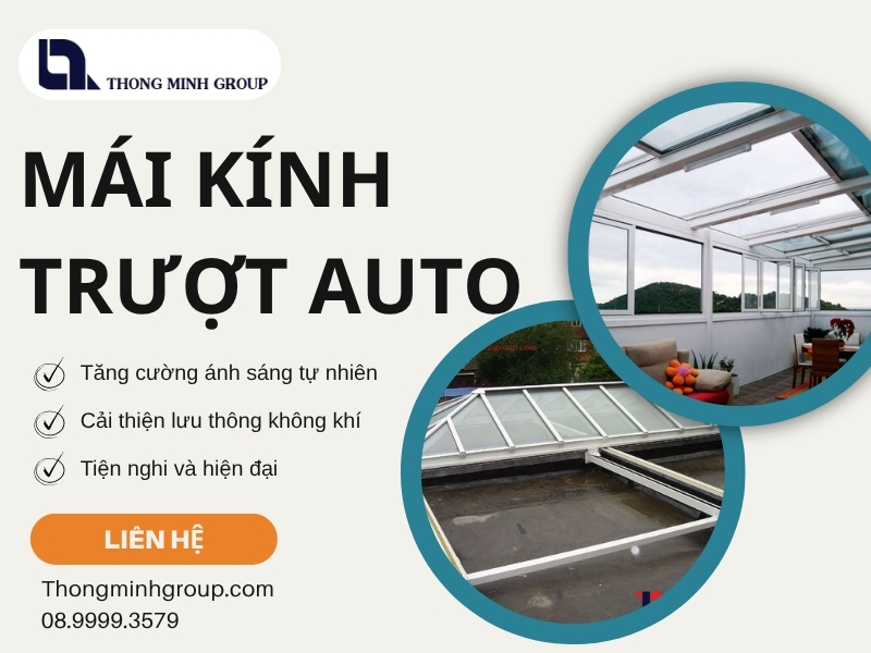 Mái kính trượt AUTO – Giải pháp hiện đại cho không gian sống