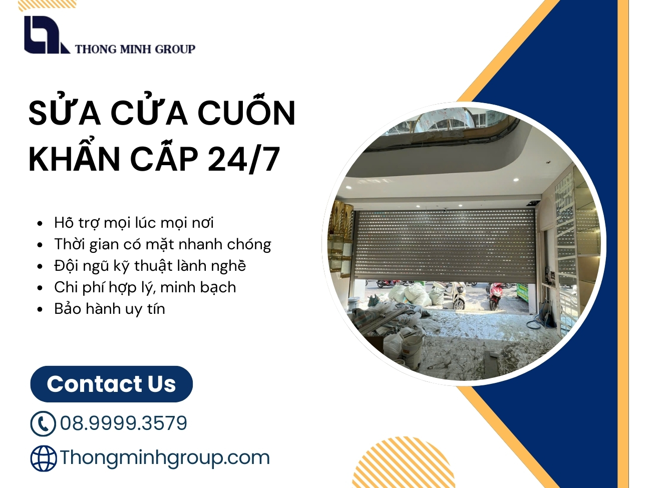 Sửa cửa cuốn khẩn cấp 24/7 – Dịch vụ an toàn và nhanh chóng