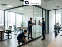 Thi công vách kính văn phòng trọn gói: Giải pháp không gian làm việc hiện đại và tối ưu chi phí